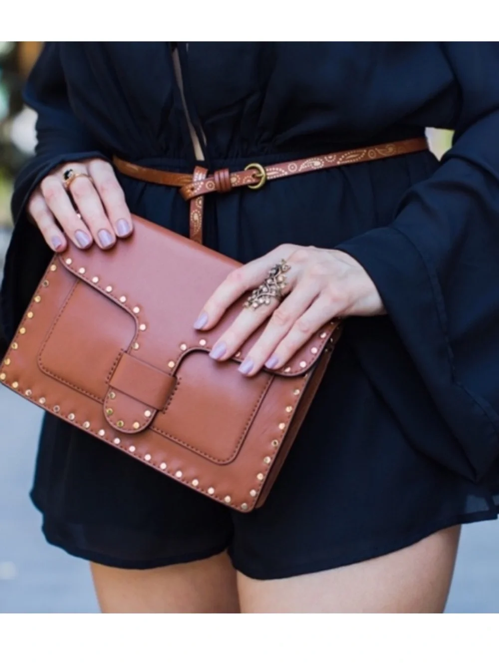 Rebecca Minkoff Midnighter Leather Crossbody Bag with chain